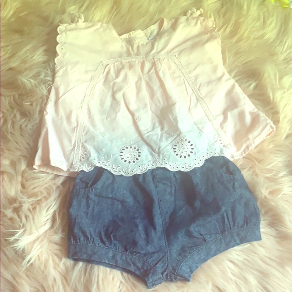 Top & Denim Shorts